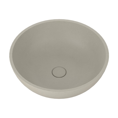 Elegante ronde kunst betonnen wasbak zonder overstroming koud betonnen grijs