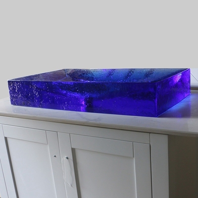 Gelast glas badkamer wasbakken Hemelblauw Kleur 40kg Gewicht Vaartuig gootsteen