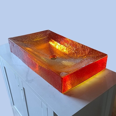 Ambelaar glas glas wasbecken kraan gat vrij glasvat wasbakken