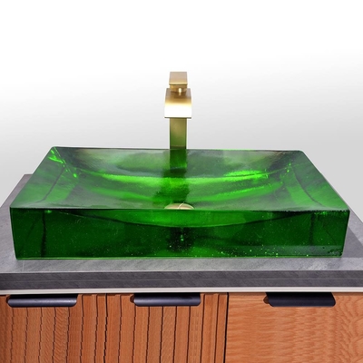 Gelast glas badkamer wasbakken met pop-up afval hotel badkamer project