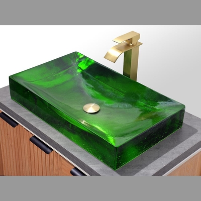 Gelast glas badkamer wasbakken met pop-up afval hotel badkamer project