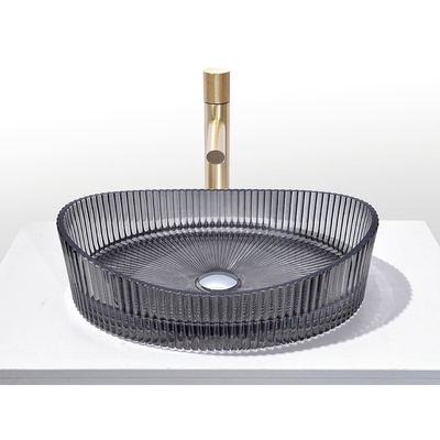 Crystal Glass Wasbak Transparante Zwarte Kleur Badkamer Schotel Wasbak