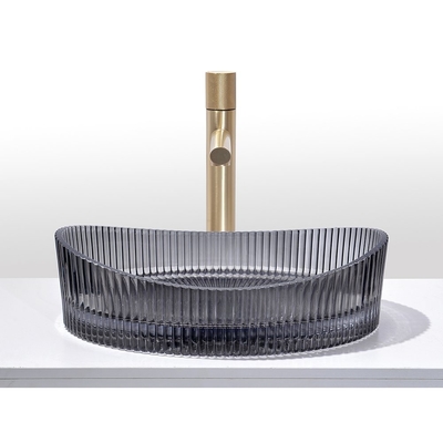 Crystal Glass Wasbak Transparante Zwarte Kleur Badkamer Schotel Wasbak