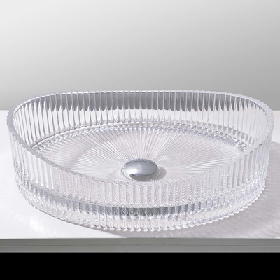 Gegote glas wasbak zonder overstroming