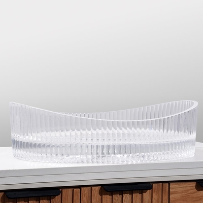 Gegote glas wasbak zonder overstroming