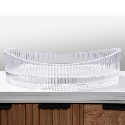 Glanzige op het bureau gemonteerde glaswasbak met optionele montage-hardware