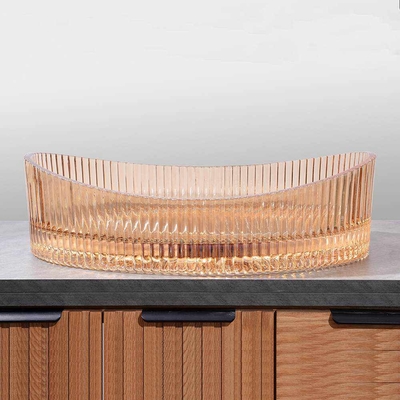 Amberkleur 500*370*140mm Glaswasbecken Geen overstroming voor ruimtebesparende oplossing