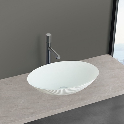 Krabstoestand glazen wasbak voor makkelijke reiniging en moderne look Matt White