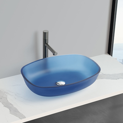 Wintermelonvorm Matt Zwart Vessel Vanity Basin Geen overstroming Geen kraangat Eén gat