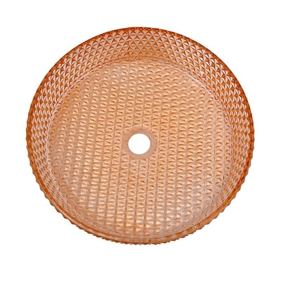 De Gootsteen van Diamond Round Wash Hand Basin Amber Color Glass Bowl Bathroom